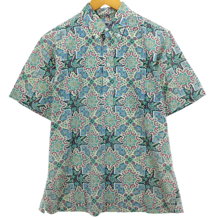 80'S Reyn Spooner Gold Tag Nude Tag All-Over Print Pullover Button-Down Hawaiian Aloha Shirt Men's M /eaa453381