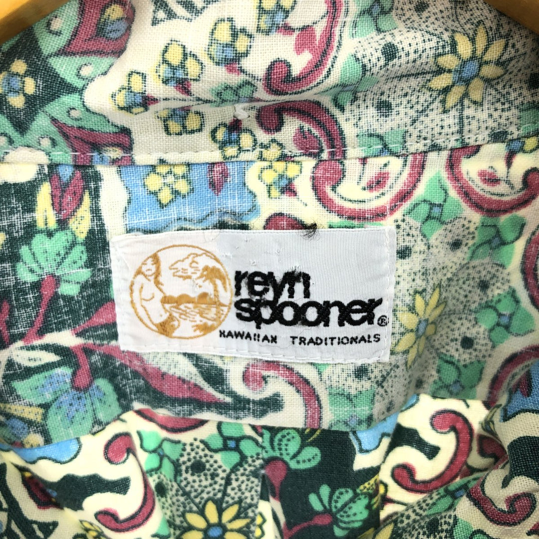 80'S Reyn Spooner Gold Tag Nude Tag All-Over Print Pullover Button-Down Hawaiian Aloha Shirt Men's M /eaa453381