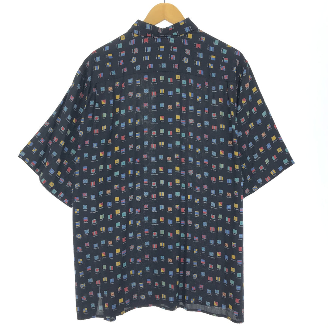 80s-90'S Reyn Spooner Diamond Head Tag Flag Pattern Rayon Aloha Shirt Made in Hawaii Men's XL Vintage /eaa453402