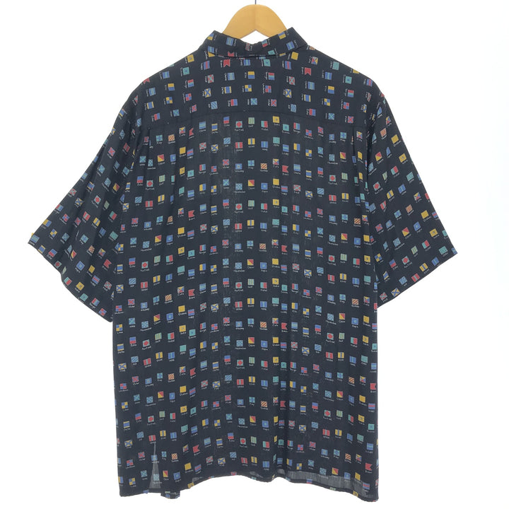 80s-90'S Reyn Spooner Diamond Head Tag Flag Pattern Rayon Aloha Shirt Made in Hawaii Men's XL Vintage /eaa453402