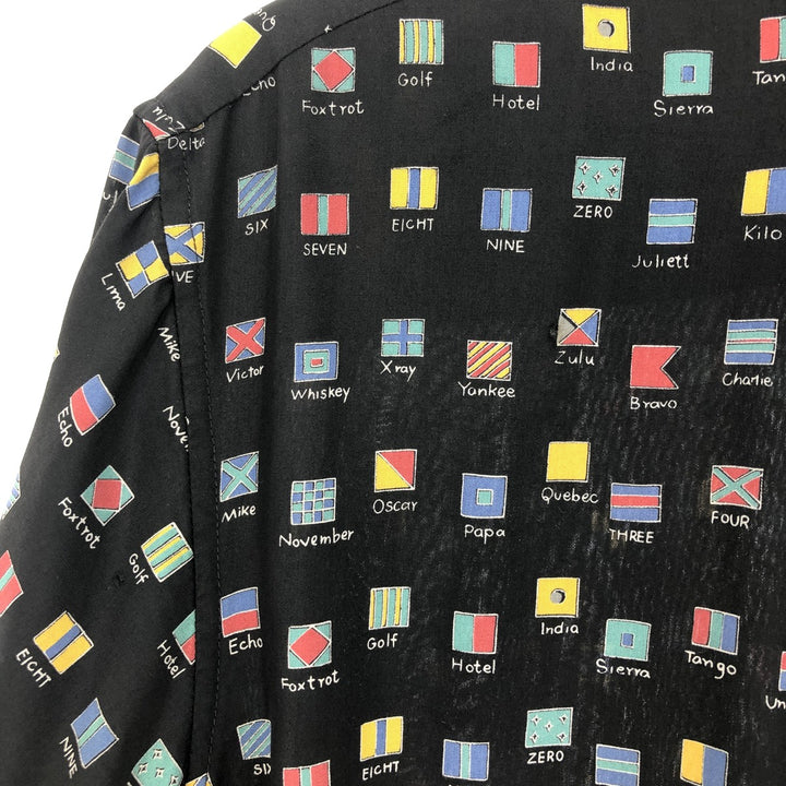 80s-90'S Reyn Spooner Diamond Head Tag Flag Pattern Rayon Aloha Shirt Made in Hawaii Men's XL Vintage /eaa453402