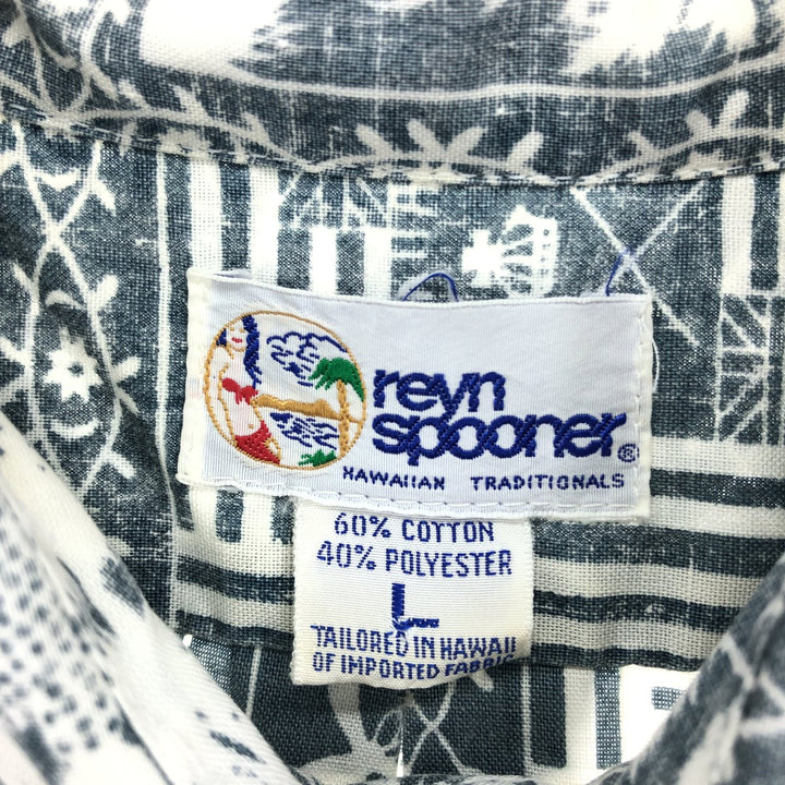 90'S Reyn Spooner Swimsuit Tag Bikini Tag All-Over Print Button-Down Hawaiian Aloha Shirt Made in Hawaii Men's L Vintage /eaa453413