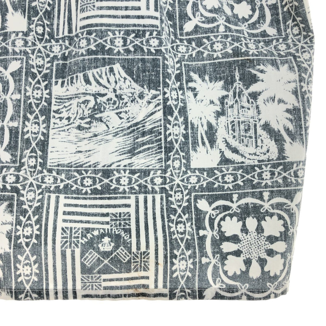 90'S Reyn Spooner Swimsuit Tag Bikini Tag All-Over Print Button-Down Hawaiian Aloha Shirt Made in Hawaii Men's L Vintage /eaa453413