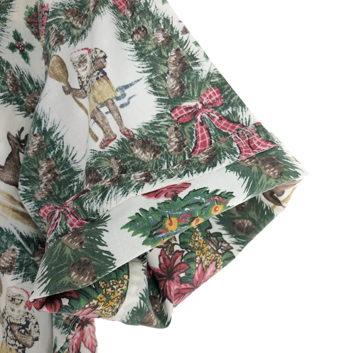 Reyn Spooner MELE KALIKIMAKA All-over Print Pullover Button-Down Hawaiian Aloha Shirt Made in Hawaii Men's XL /eaa453416