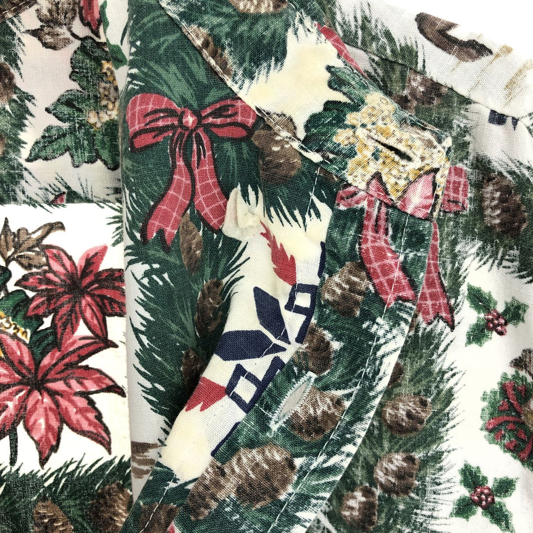 Reyn Spooner MELE KALIKIMAKA All-over Print Pullover Button-Down Hawaiian Aloha Shirt Made in Hawaii Men's XL /eaa453416