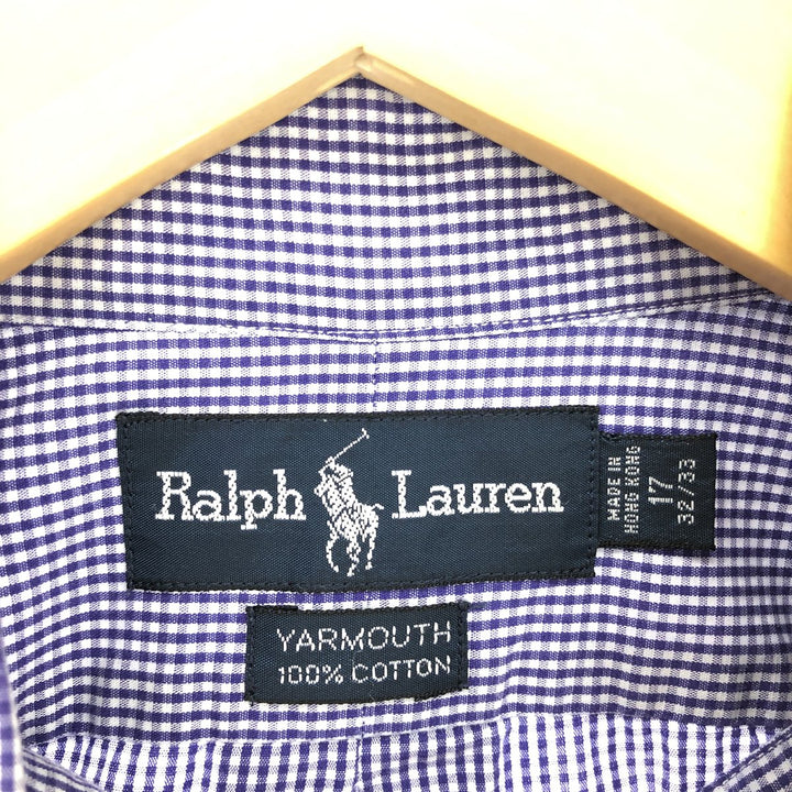 RALPH LAUREN YARMOUTH Long Sleeve Button Down Check Shirt Men's XL /eaa453436