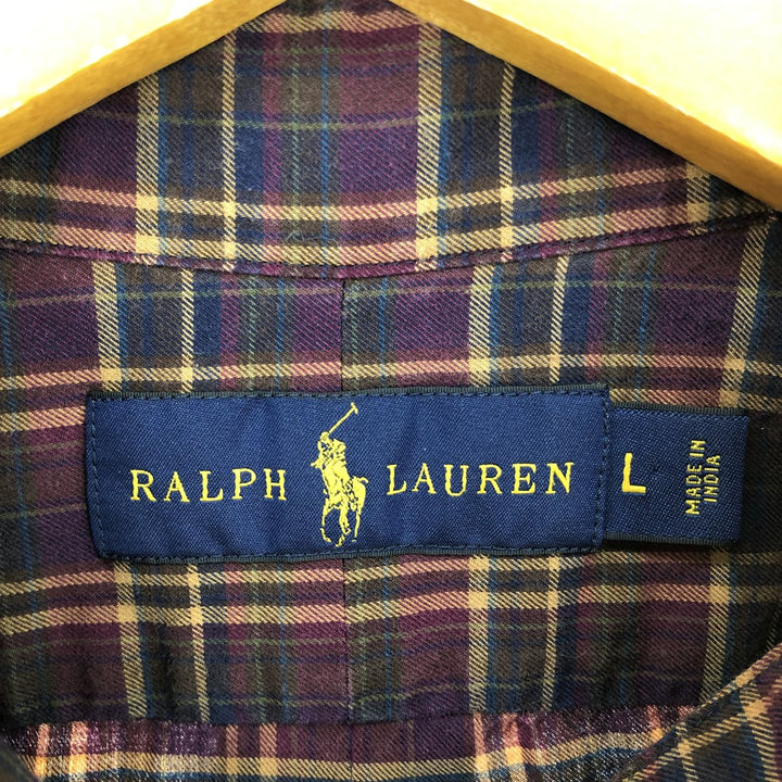 RALPH LAUREN Long Sleeve Button Down Check Shirt Men's L /eaa453437