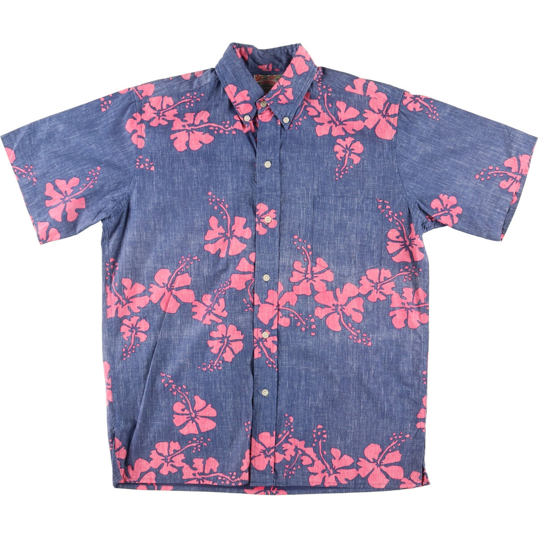 Reyn Spooner COMMEMORATIVE CLASSICS All-over Hibiscus Pattern Button-down Hawaiian Aloha Shirt Men's L /eaa453477