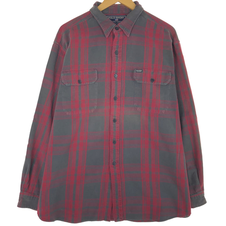 Ralph Lauren POLO SPORT Long Sleeve Cotton Check Shirt Men's XL Long Sleeve /eaa453479