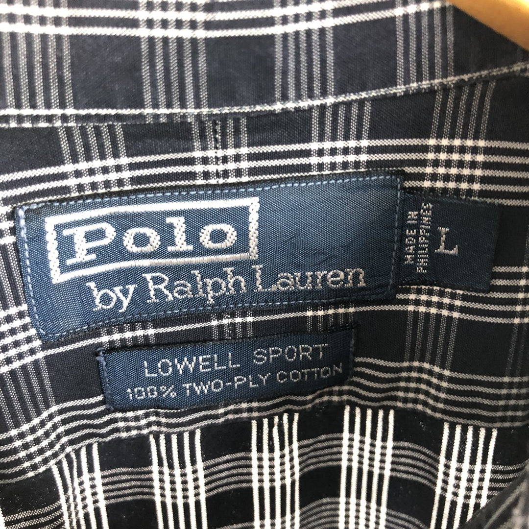 Ralph Lauren LOWELL SPORT long sleeve cotton check shirt, men's L /eaa453482