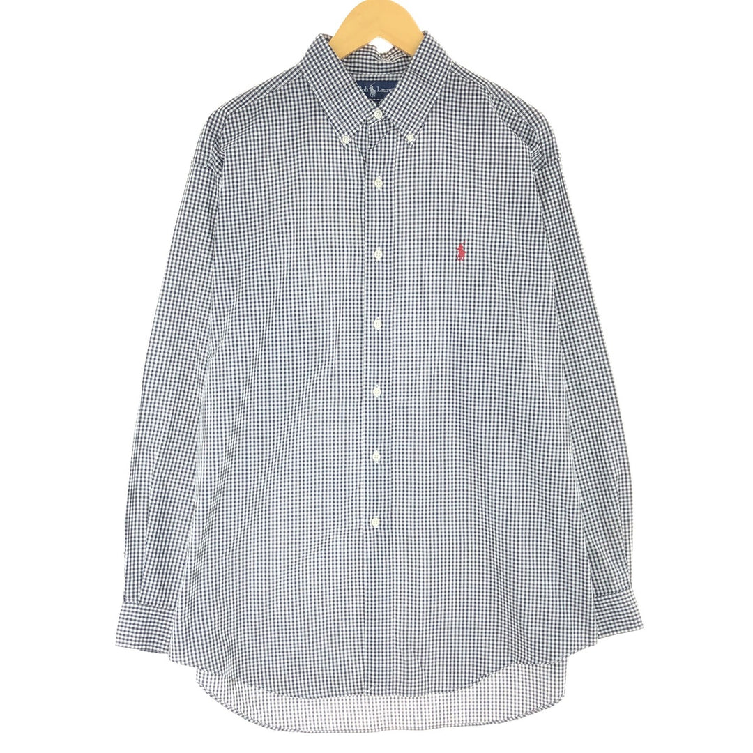 Ralph Lauren BLAKE Gingham Check Long Sleeve Button Down Check Shirt Men's L /eaa453486