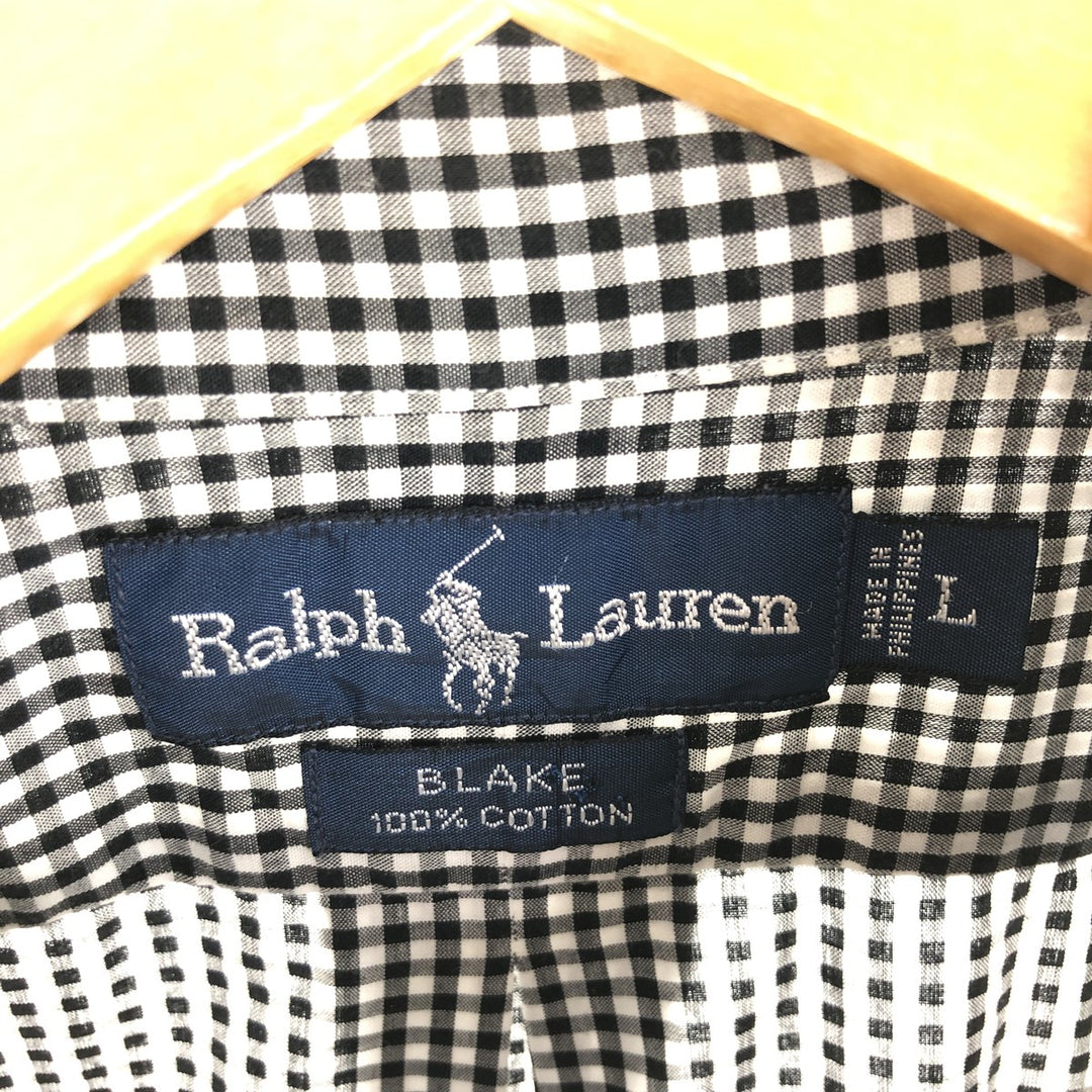 Ralph Lauren BLAKE Gingham Check Long Sleeve Button Down Check Shirt Men's L /eaa453486