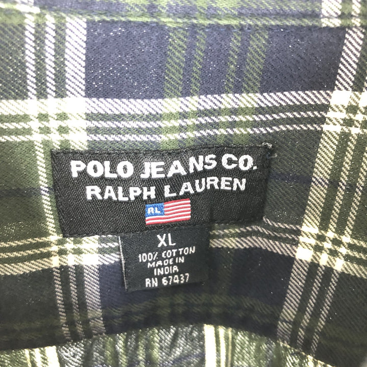 Ralph Lauren POLO JEANS COMPANY Long Sleeve Cotton Check Shirt Men's XL /eaa453487