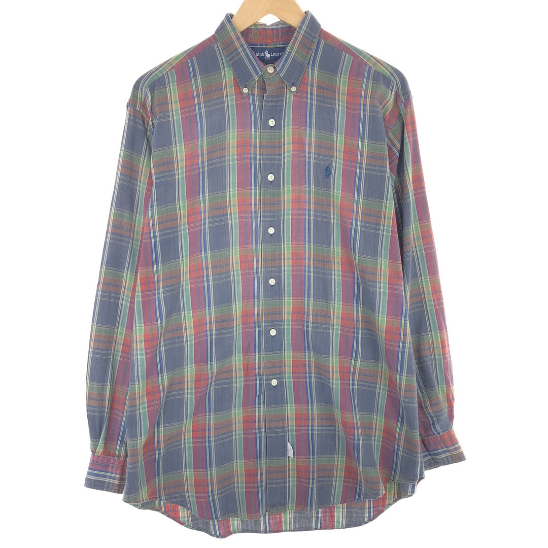 Ralph Lauren MADRAS CONTAINS VARIATIONS Long Sleeve Button Down Check Shirt Men's M /eaa453488