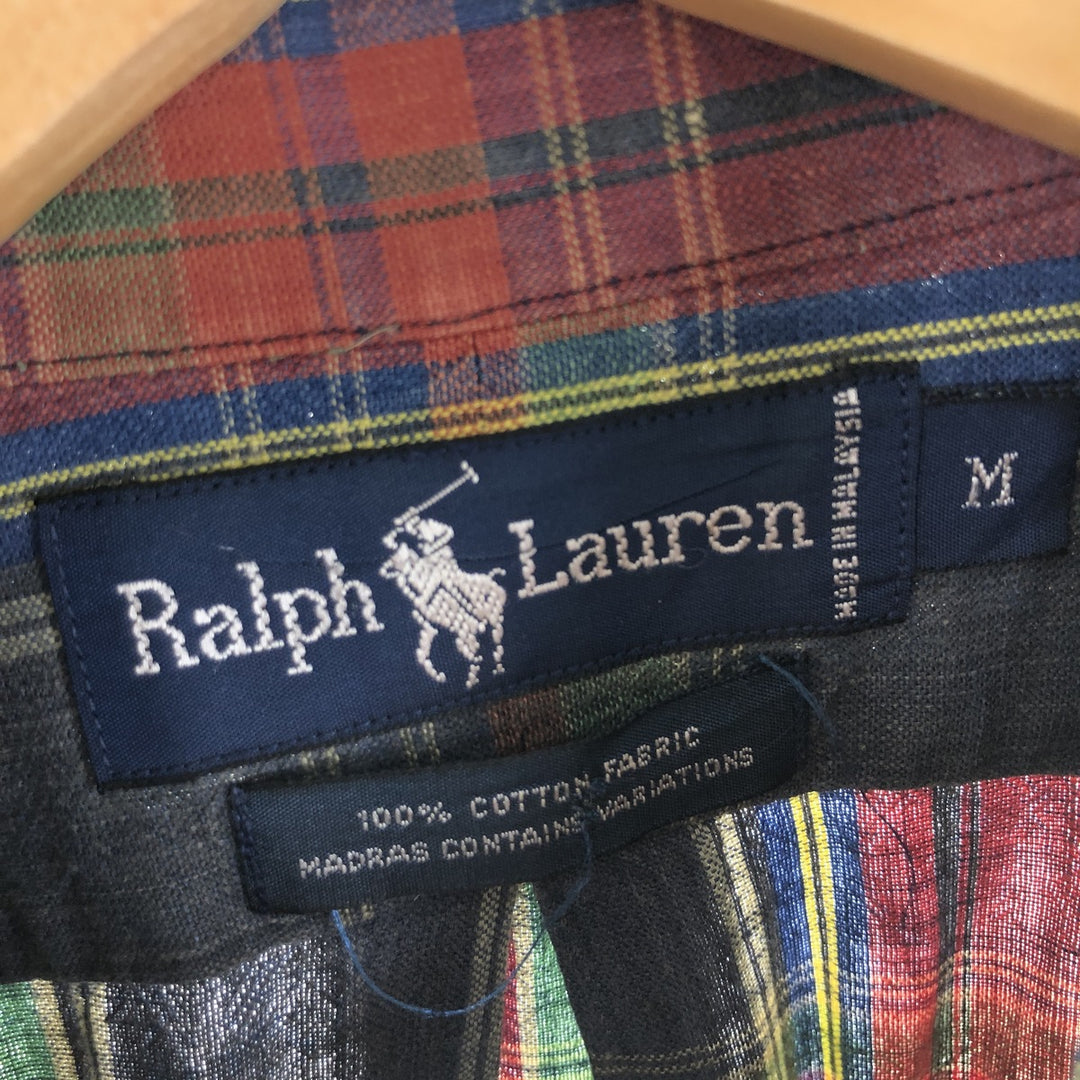 Ralph Lauren MADRAS CONTAINS VARIATIONS Long Sleeve Button Down Check Shirt Men's M /eaa453488