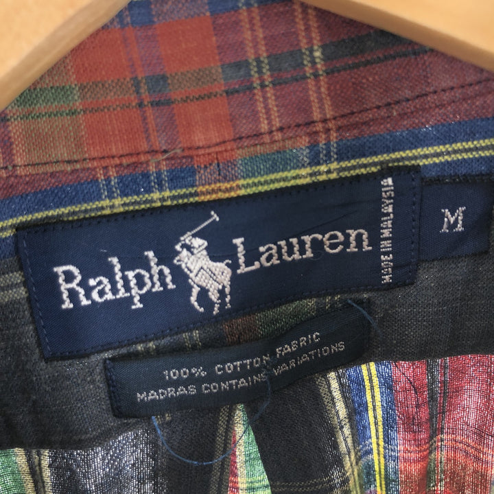 Ralph Lauren MADRAS CONTAINS VARIATIONS Long Sleeve Button Down Check Shirt Men's M /eaa453488
