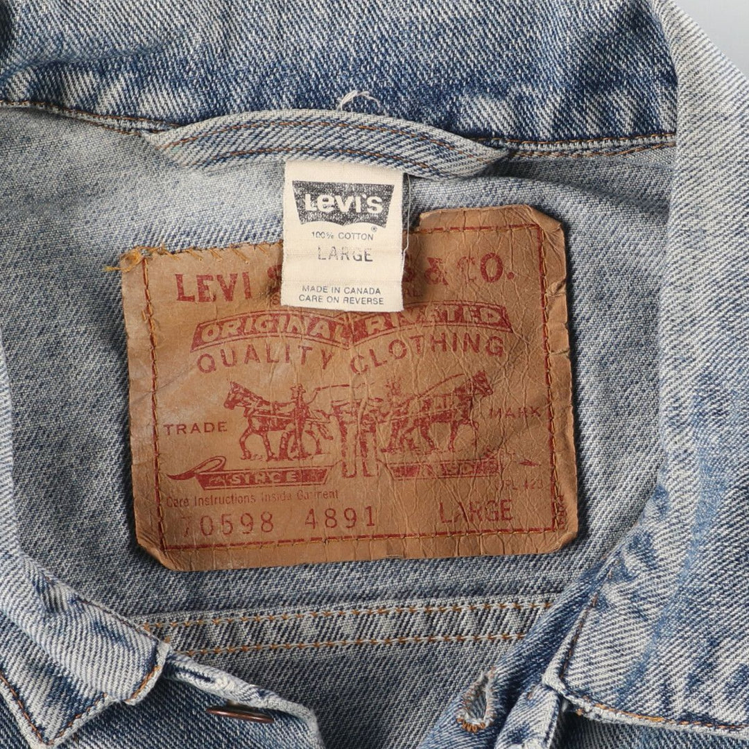 90'S Levi's 70598-4891 Oversized Patch Denim Jacket, Made in Canada, Men's L, Vintage /eaa453517