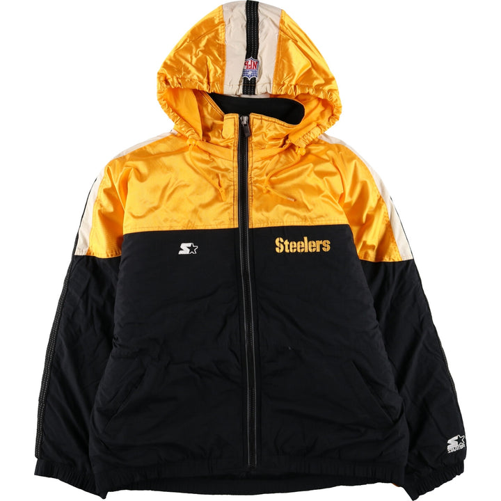 Starter NFL PITTSBURGH STEELERS Pittsburgh Steelers padded hoodie puffer jacket men's XL equivalent /eaa453548