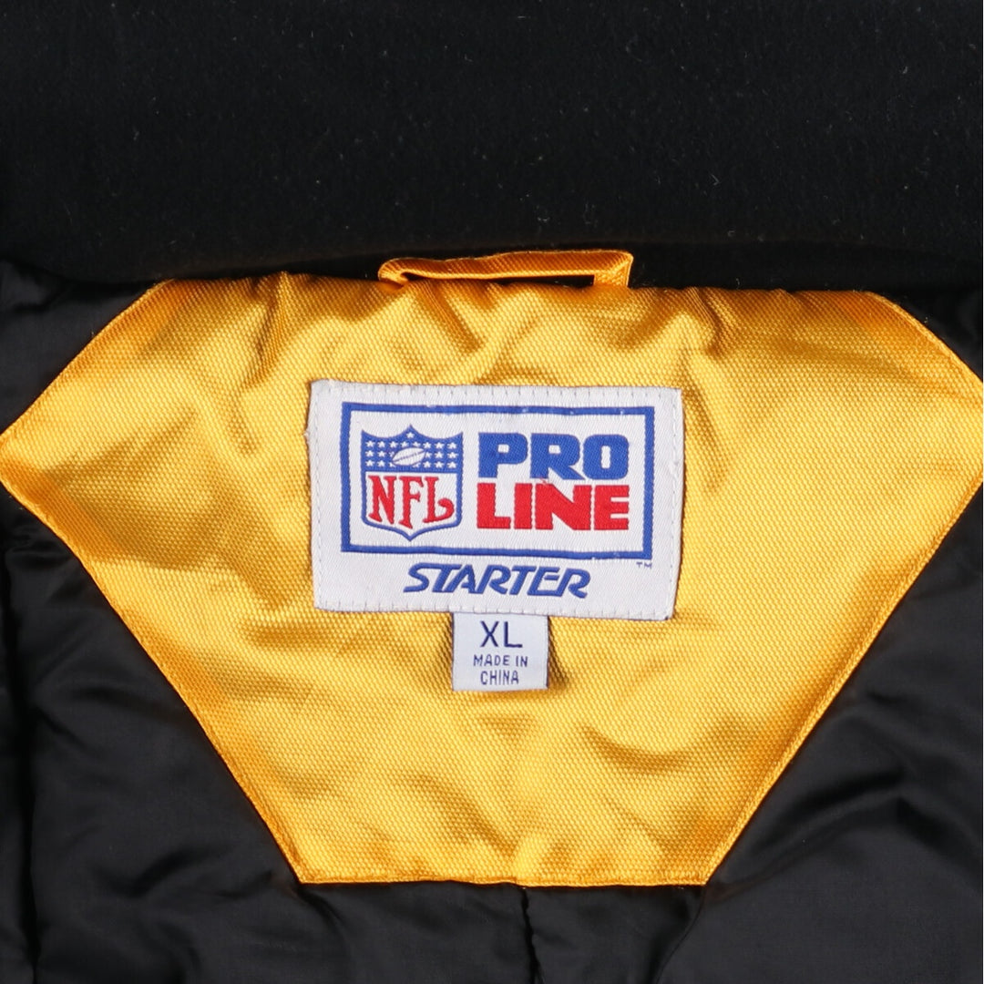 Starter NFL PITTSBURGH STEELERS Pittsburgh Steelers padded hoodie puffer jacket men's XL equivalent /eaa453548