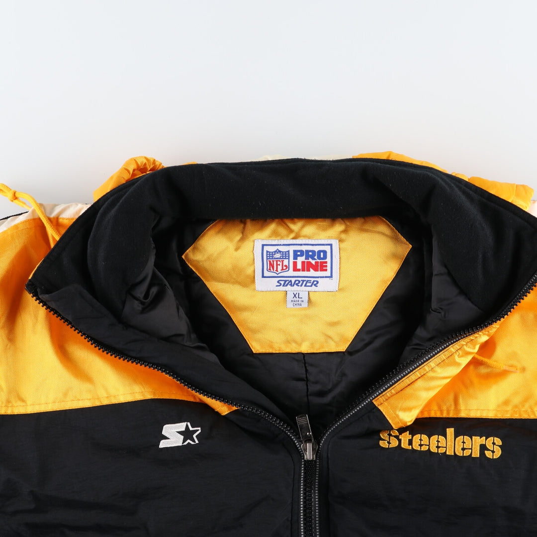 Starter NFL PITTSBURGH STEELERS Pittsburgh Steelers padded hoodie puffer jacket men's XL equivalent /eaa453548