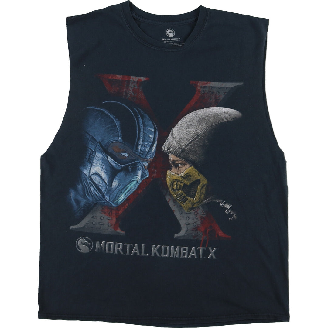 MORTAL KOMBAT X Mortal Kombat Cut-off Video Game Print T-Shirt Men's L /eaa453558