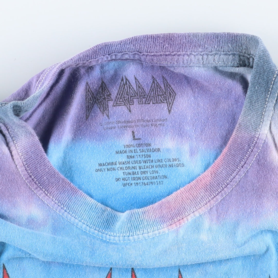 DEF LEPPARD Tie-dye Pattern Band T-shirt, Men's L /eaa453625