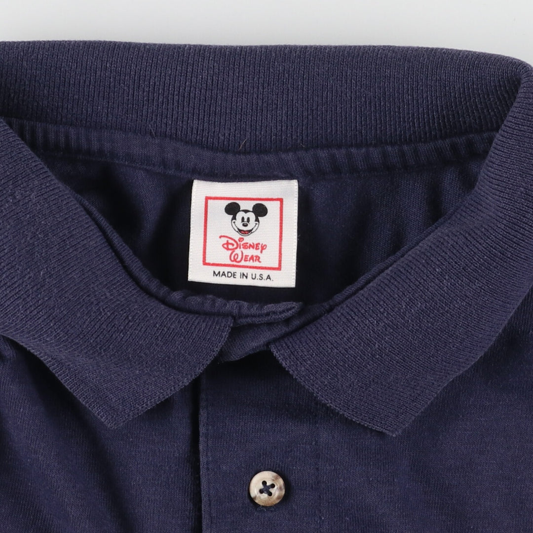 Disney wear MICKEY MOUSE Mickey Mouse short sleeve polo shirt made in USA men's L /eaa453633