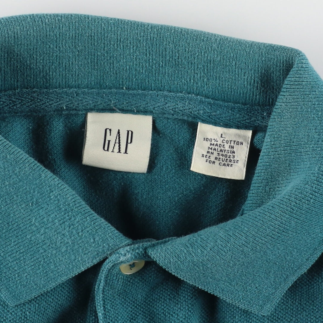 90'S GAP Old Gap Long Sleeve Polo Shirt Men's L Vintage /eaa453634