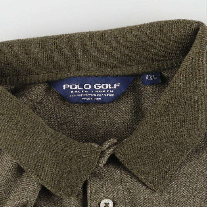 Ralph Lauren POLO GOLF Herringbone Long Sleeve Polo Shirt Men's XXL /eaa453635