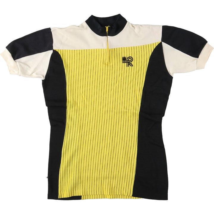 90'S short sleeve cycling shirt, made in France, women's size S, vintage unknown yellow type Vintage Second Hand