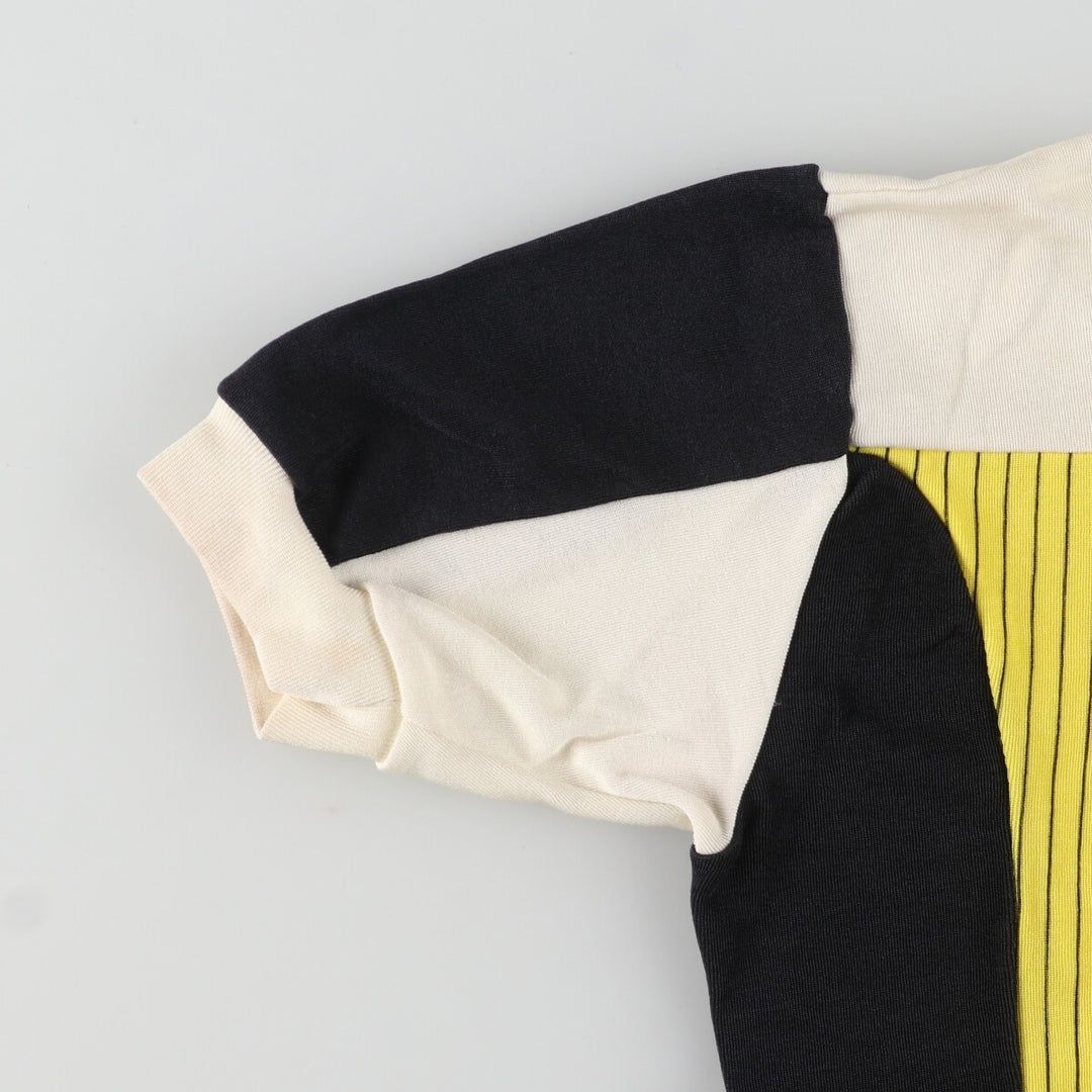 90'S short sleeve cycling shirt, made in France, women's size S, vintage unknown yellow type Vintage Second Hand