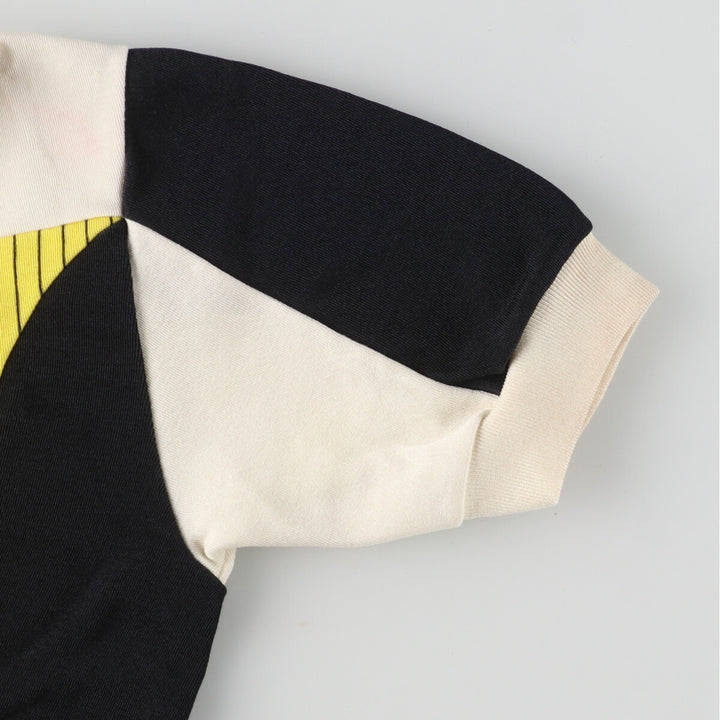 90'S short sleeve cycling shirt, made in France, women's size S, vintage unknown yellow type Vintage Second Hand