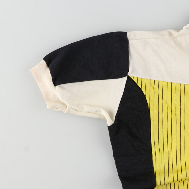 90'S short sleeve cycling shirt, made in France, women's size S, vintage unknown yellow type Vintage Second Hand