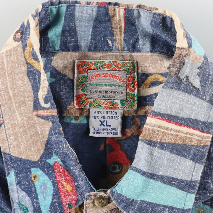 Reyn Spooner COMMEMORATIVE CLASSICS All-over Print Pullover Button-Down Hawaiian Aloha Shirt Men's XL /eaa453781