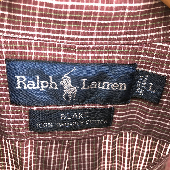 Ralph Lauren BLAKE long sleeve button down check shirt men's L /eaa453810