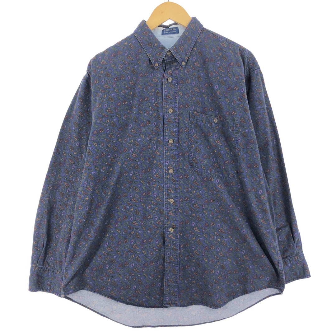 80'S Ralph Lauren CHAPS Chaps All-over Paisley Pattern Long Sleeve Button-down Shirt Men's L Vintage / eaa453846