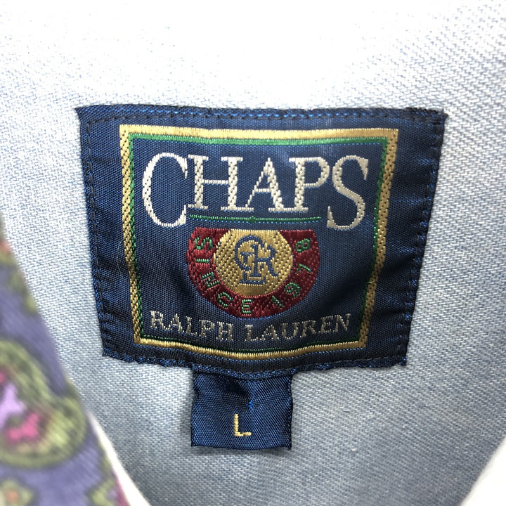 80'S Ralph Lauren CHAPS Chaps All-over Paisley Pattern Long Sleeve Button-down Shirt Men's L Vintage / eaa453846