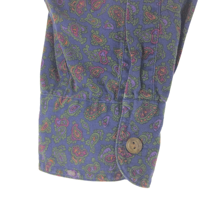 80'S Ralph Lauren CHAPS Chaps All-over Paisley Pattern Long Sleeve Button-down Shirt Men's L Vintage / eaa453846