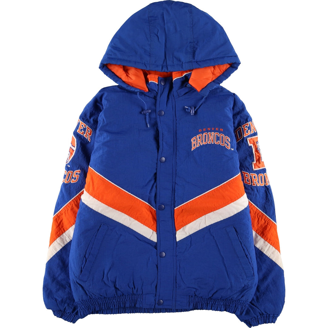 90'S Starter NFL DENVER BRONCOS Denver Broncos Padded Hoodie Puffer Jacket Men's L Size Vintage /eaa453892