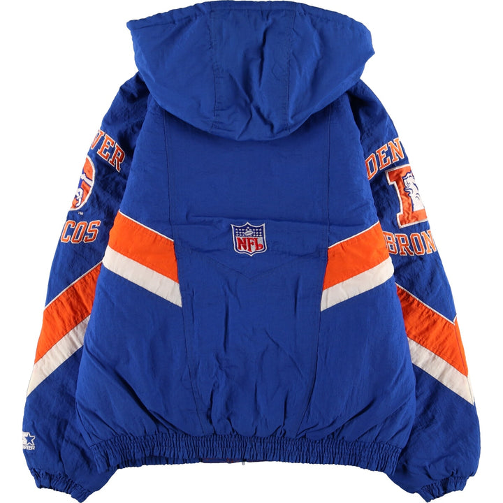 90'S Starter NFL DENVER BRONCOS Denver Broncos Padded Hoodie Puffer Jacket Men's L Size Vintage /eaa453892