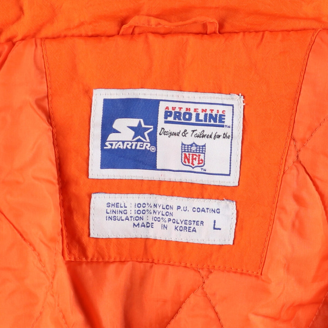 90'S Starter NFL DENVER BRONCOS Denver Broncos Padded Hoodie Puffer Jacket Men's L Size Vintage /eaa453892