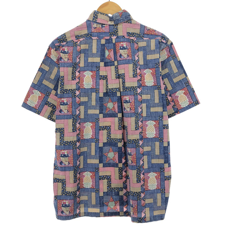 90'S Reyn Spooner Swimsuit Tag Bikini Tag All-Over Print Pullover Button-Down Hawaiian Aloha Shirt Made in Hawaii Men's M /eaa454004