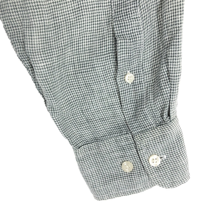 J.Crew Houndstooth Pattern Long Sleeve Linen Button Down Shirt Men's L /eaa454021