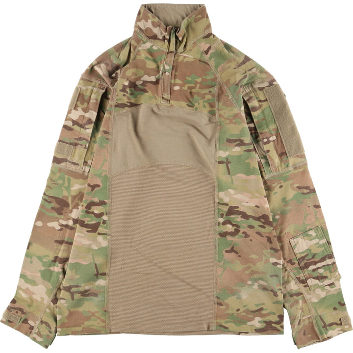 Combat shirt, camouflage pattern, half zip, long T-shirt, long T, made in USA, men's M /eaa454084