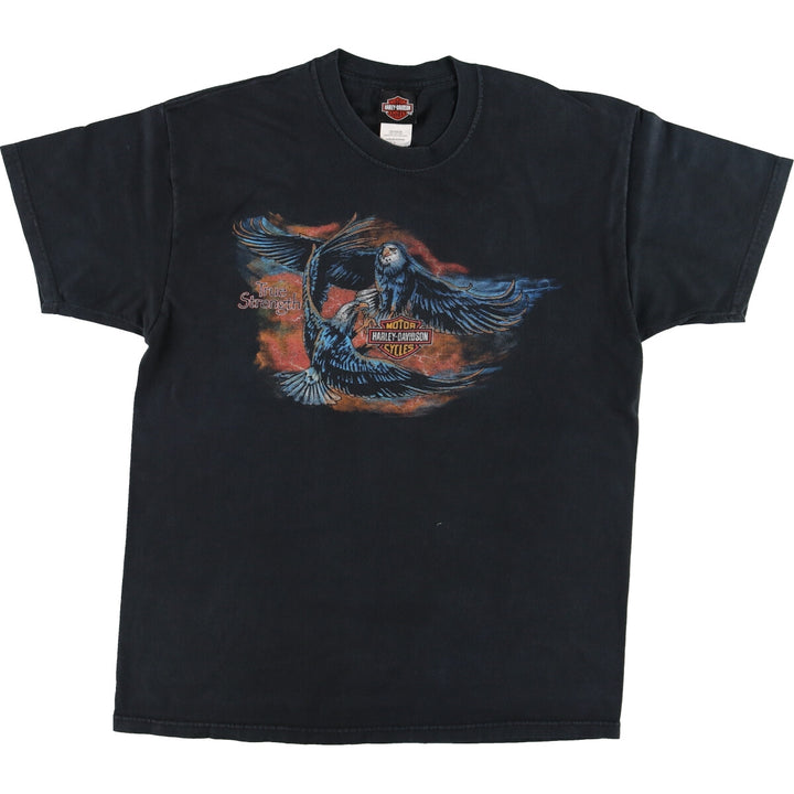 00'S Harley-Davidson HANES Eagle Pattern Motorcycle Bike T-shirt Made in USA Men's L /eaa454143