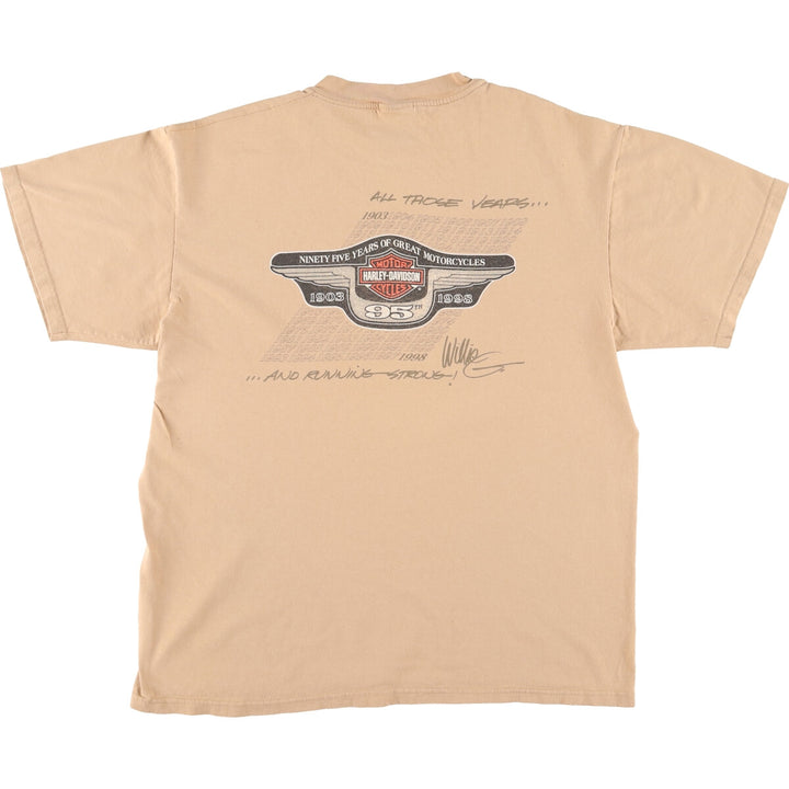 90'S Harley Davidson HANES back print motorcycle bike T-shirt made in USA men's L vintage /eaa454158