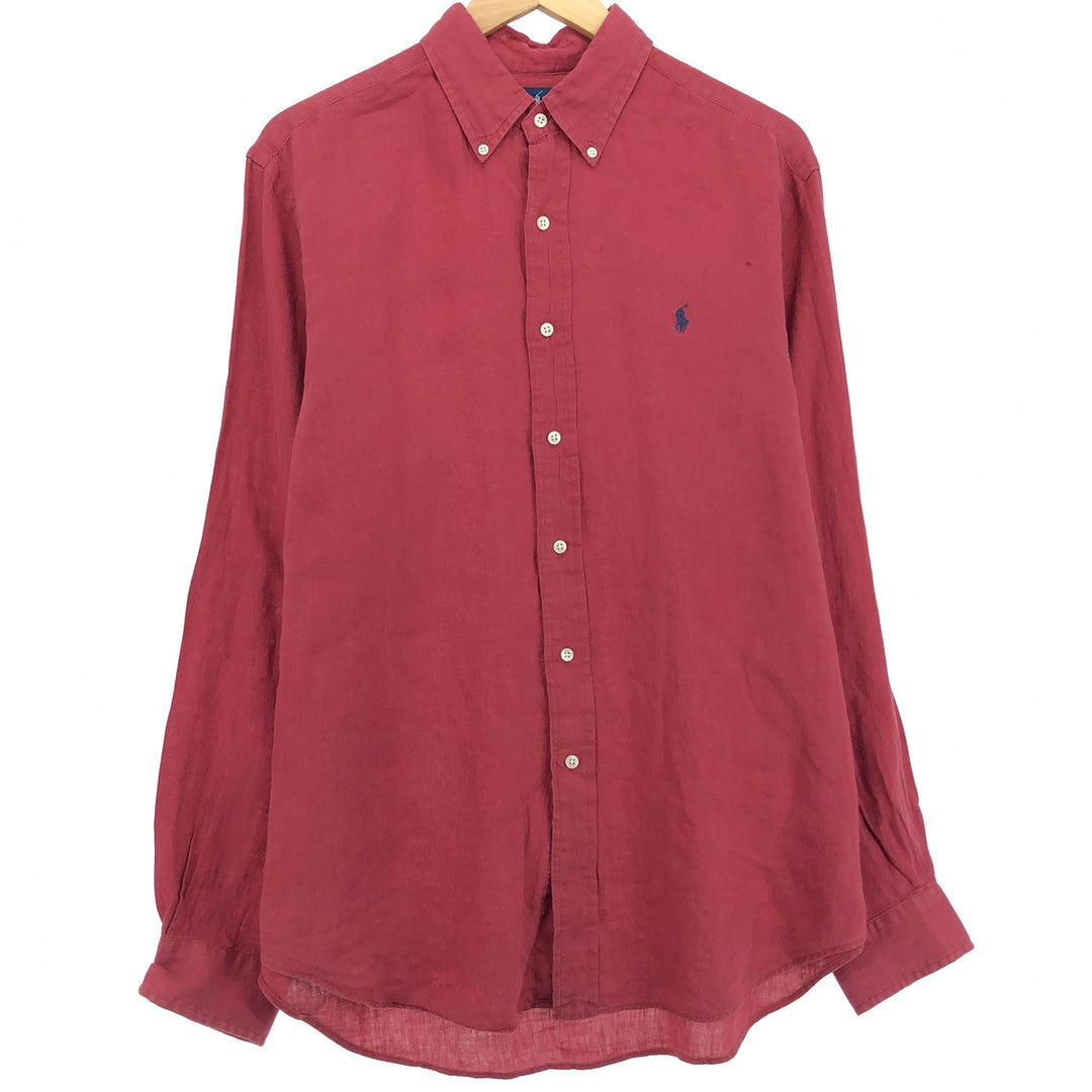 Ralph Lauren long sleeve linen button down shirt, men's L /eaa454201