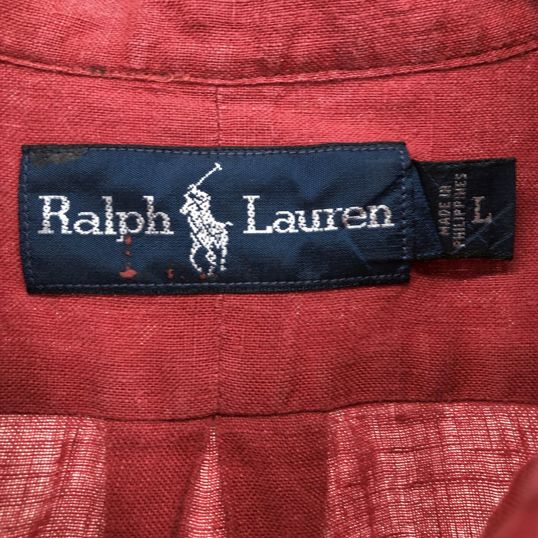 Ralph Lauren long sleeve linen button down shirt, men's L /eaa454201