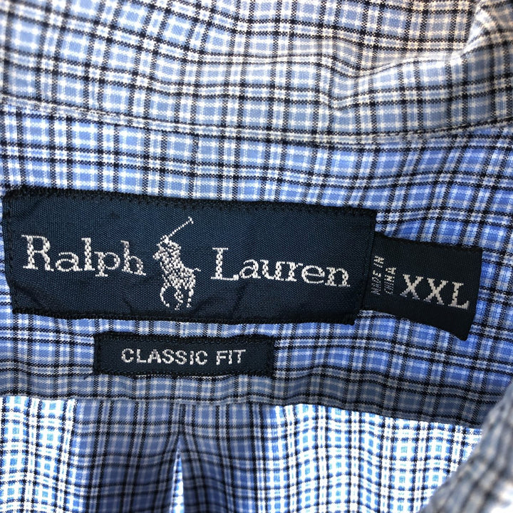 Ralph Lauren RALPH LAUREN CLASSIC FIT short sleeve button down check shirt men's XXL /eaa454242