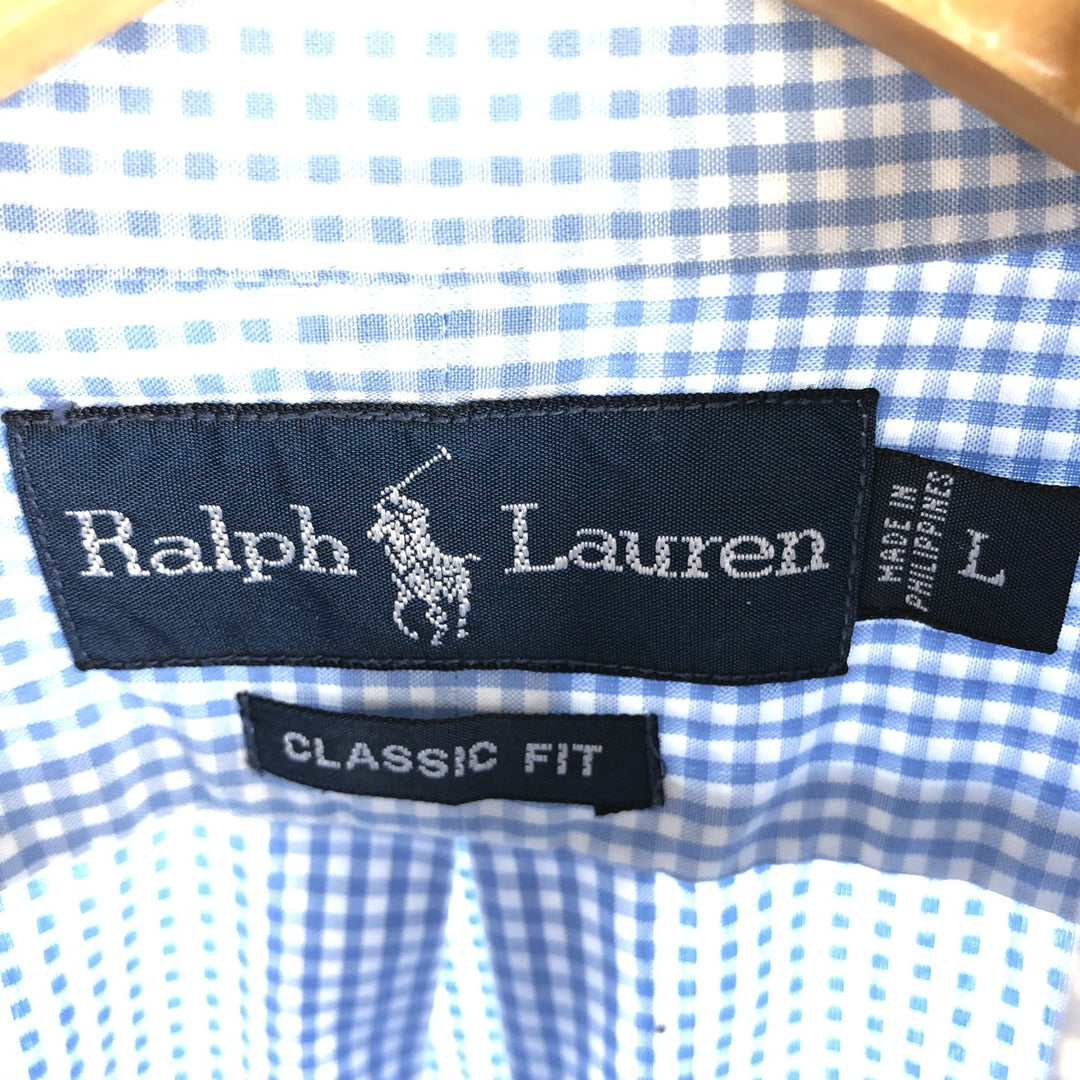 Ralph Lauren RALPH LAUREN CLASSIC FIT short sleeve button down check shirt men's L /eaa454243